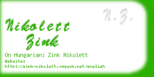 nikolett zink business card